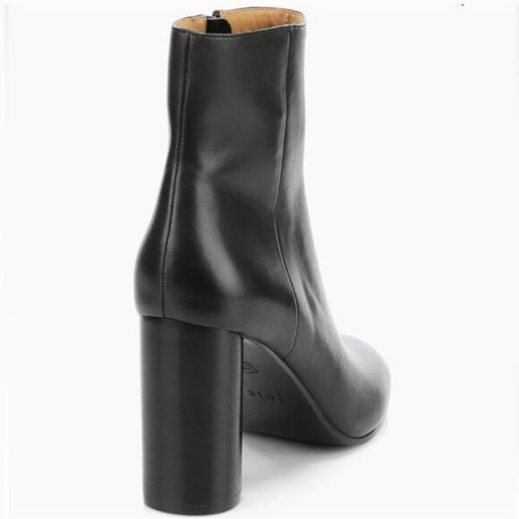 New Joie Lara Leather Ankle Boots Black Heel - Picture 2 of 10